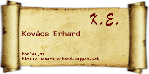 Kovács Erhard névjegykártya